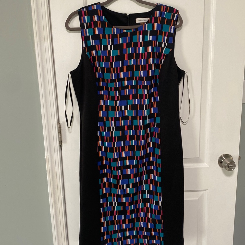 Calvin Klein sleeveless colorful print dress size US 14